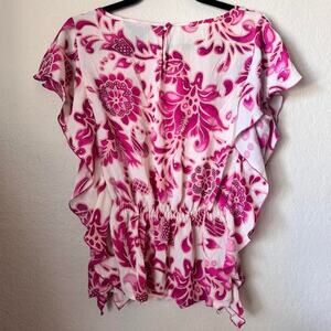 investments Fairy whimsical pink floral blouse